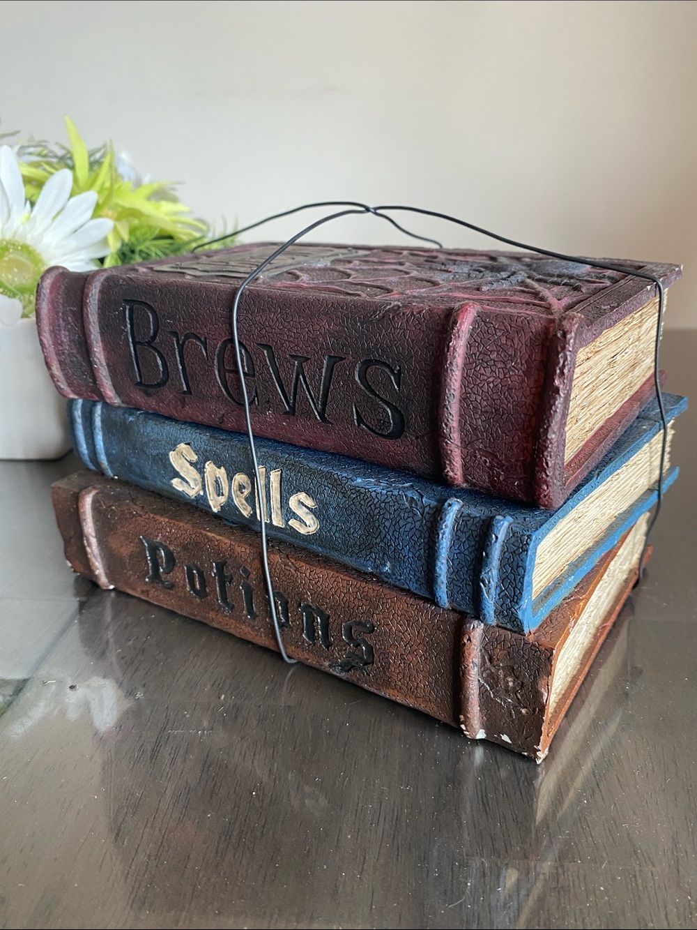 Witch Ornament Stacked Spell Books  Brews, Potions Halloween 🎃 Home Decorative